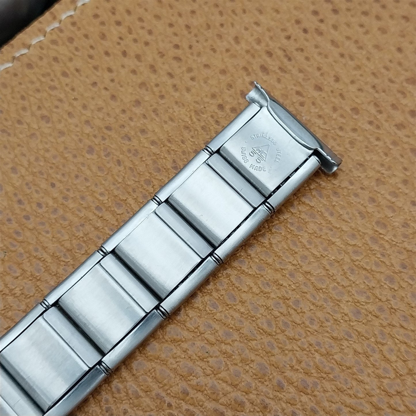 Vintage 20mm 19mm HC Swiss Long Stainless Steel Classic 1960s 1970s Watch Band