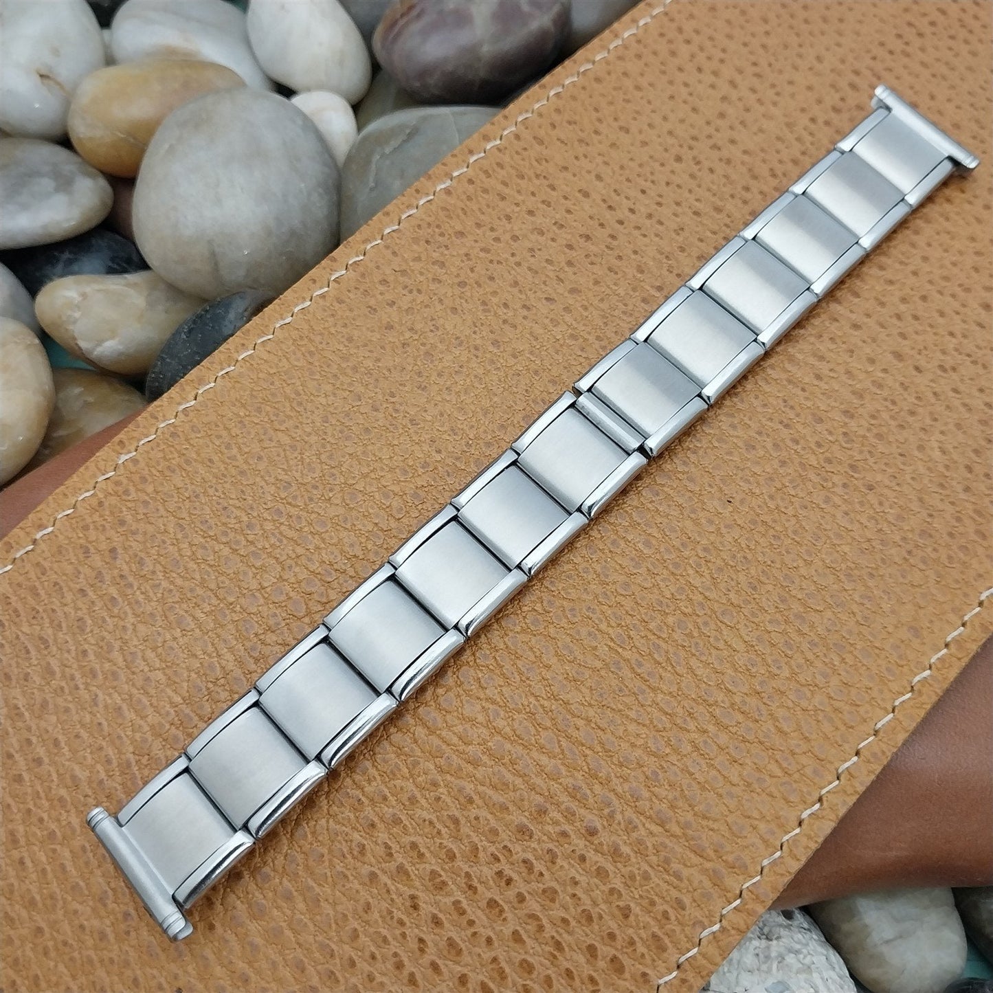 Vintage 20mm 19mm HC Swiss Long Stainless Steel Classic 1960s 1970s Watch Band