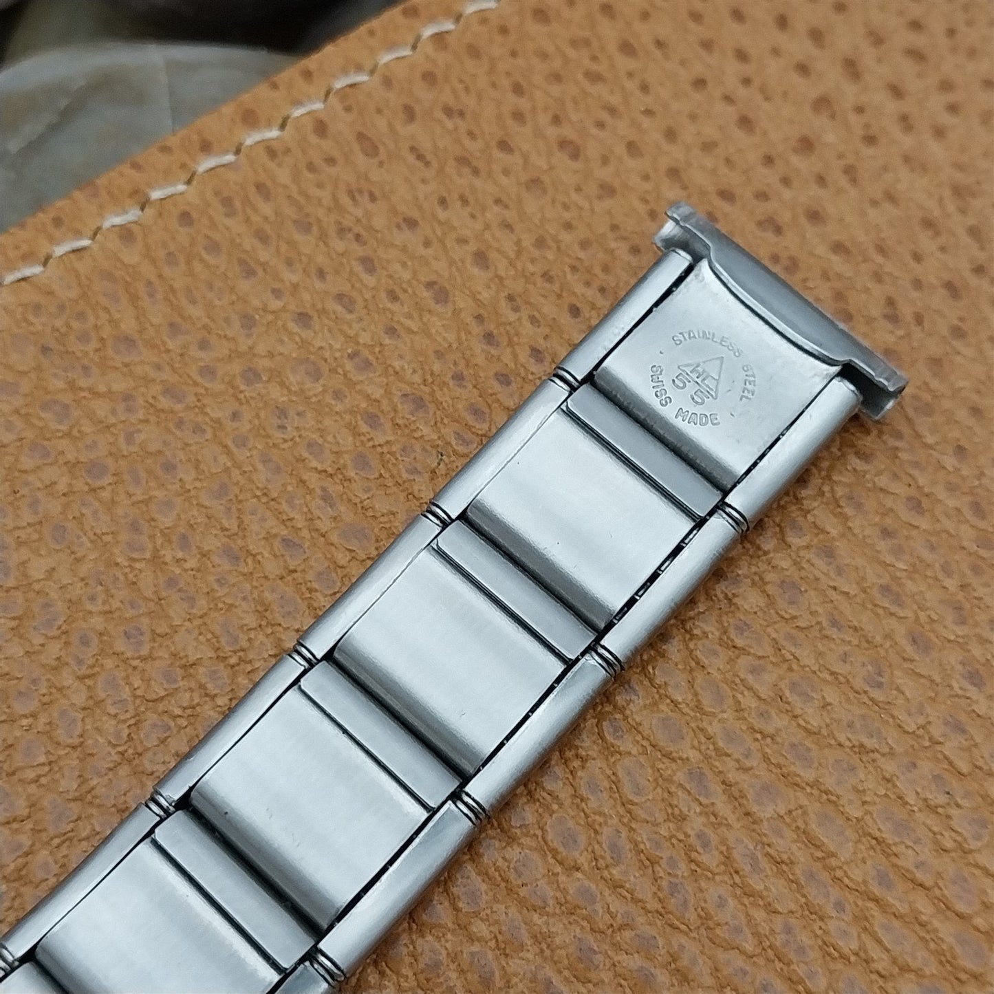 Vintage 19mm 18mm HC 55 Swiss Stainless Steel Stretch Classic 1960s Watch Band