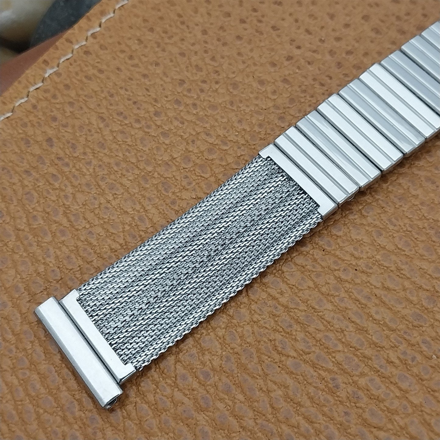 Vintage 19mm 18mm Hadley Elgin Stainless Mesh Unused Classic 1960s Watch Band