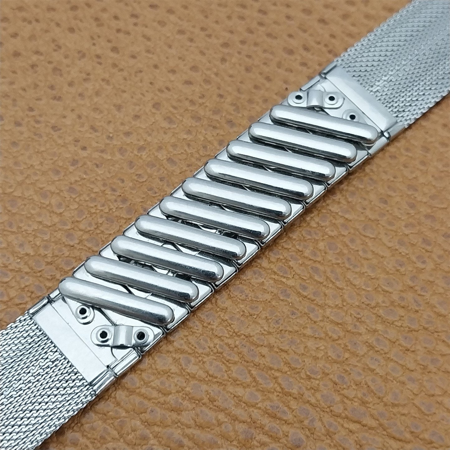 Vintage 19mm 18mm Hadley Elgin Stainless Mesh Unused Classic 1960s Watch Band