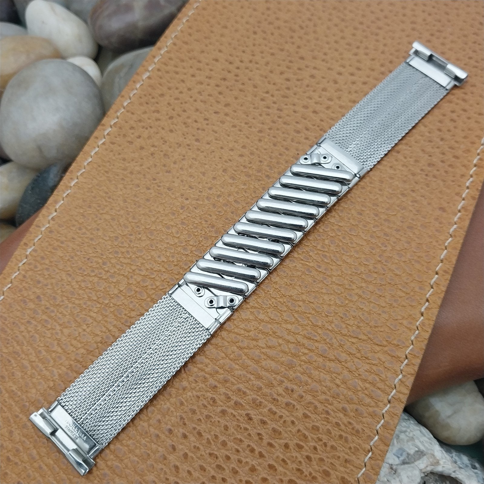 Vintage 19mm 18mm Hadley Elgin Stainless Mesh Unused Classic 1960s Watch Band