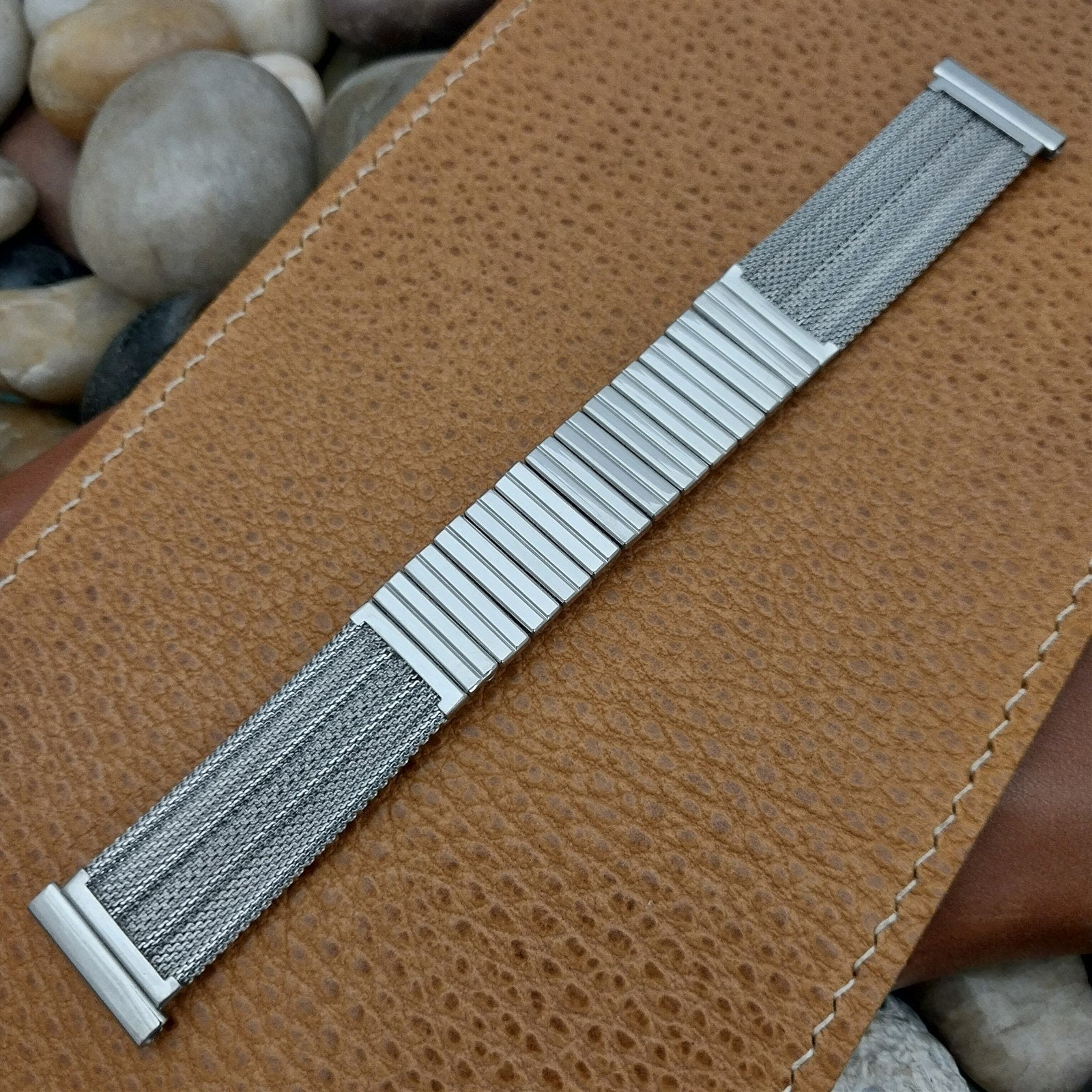 Vintage 19mm 18mm Hadley Elgin Stainless Mesh Unused Classic 1960s Watch Band