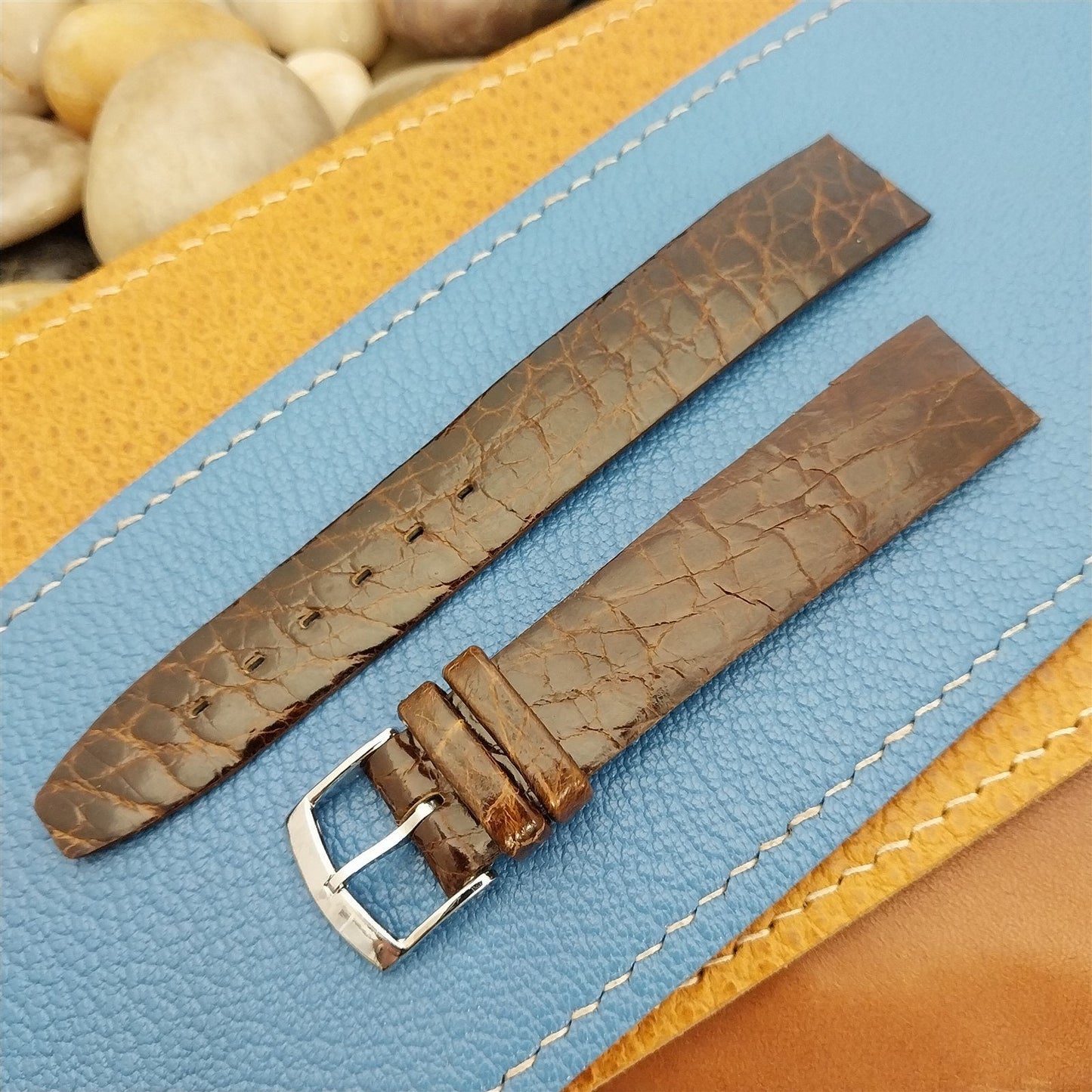 Vintage 16mm 1960s Alligator Classic Alexander Tapered 16/15 Unused Watch Band