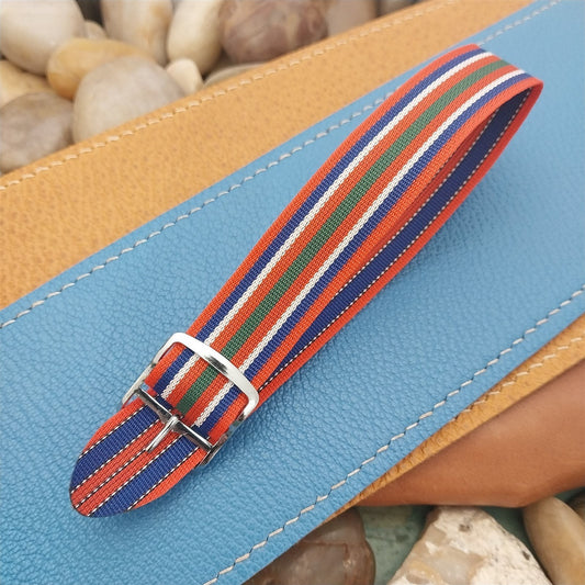 Classic 18mm Striped Perlon Reversible Unused 1960s-1970s nos Vintage Watch Band