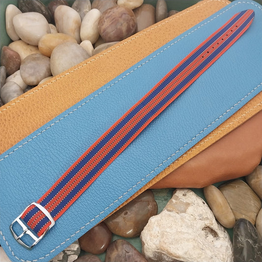 Classic 18mm Striped Perlon Reversible Unused 1960s-1970s nos Vintage Watch Band