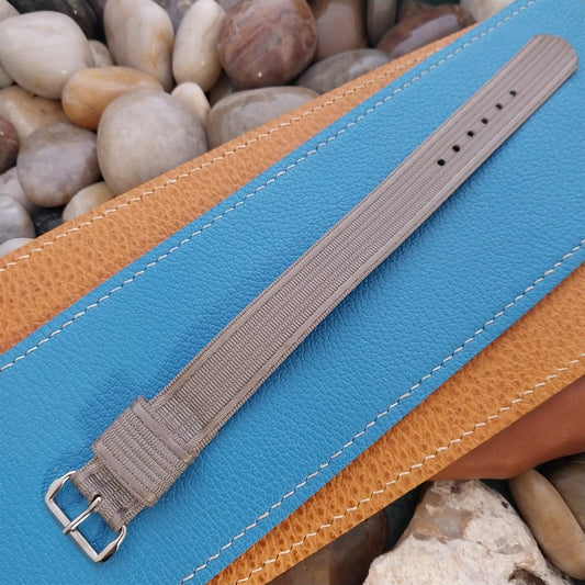 Vintage 17mm Gray Nylon Single-Pass Short Unused 1950s Classic Watch Band