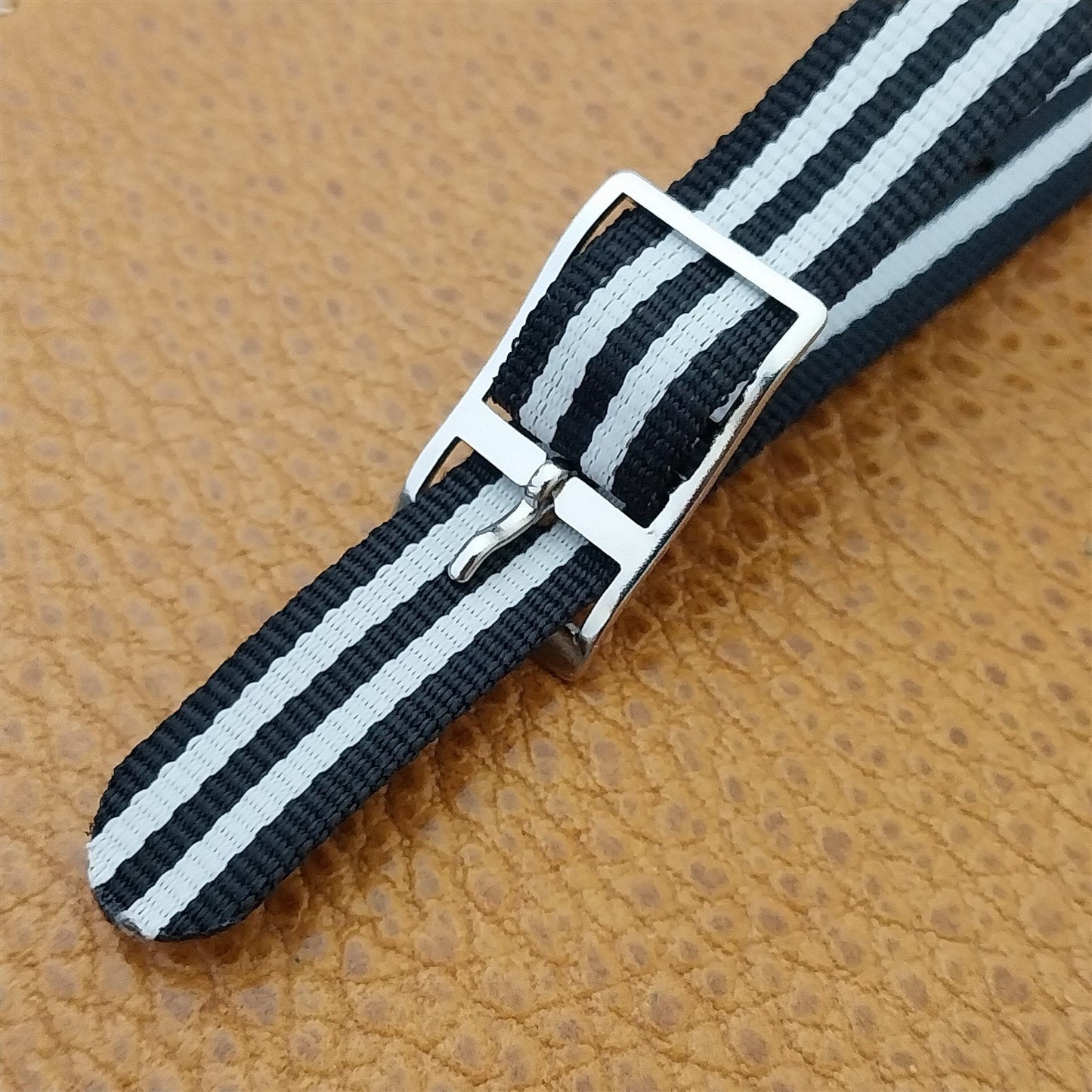 Striped Perlon Vintage 1960s 11mm Womens Single Pass Unused Classic Watch Band