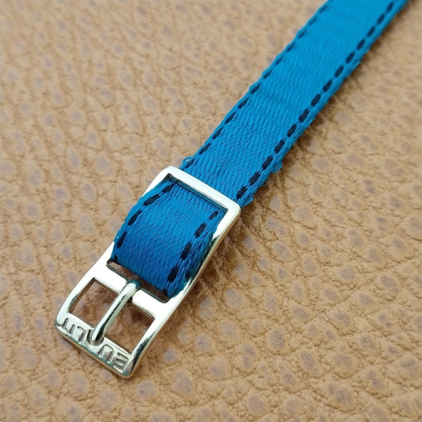 8mm Eulit Classic Perlon Ladies Teal Single Pass 1960s Vintage Watch Band