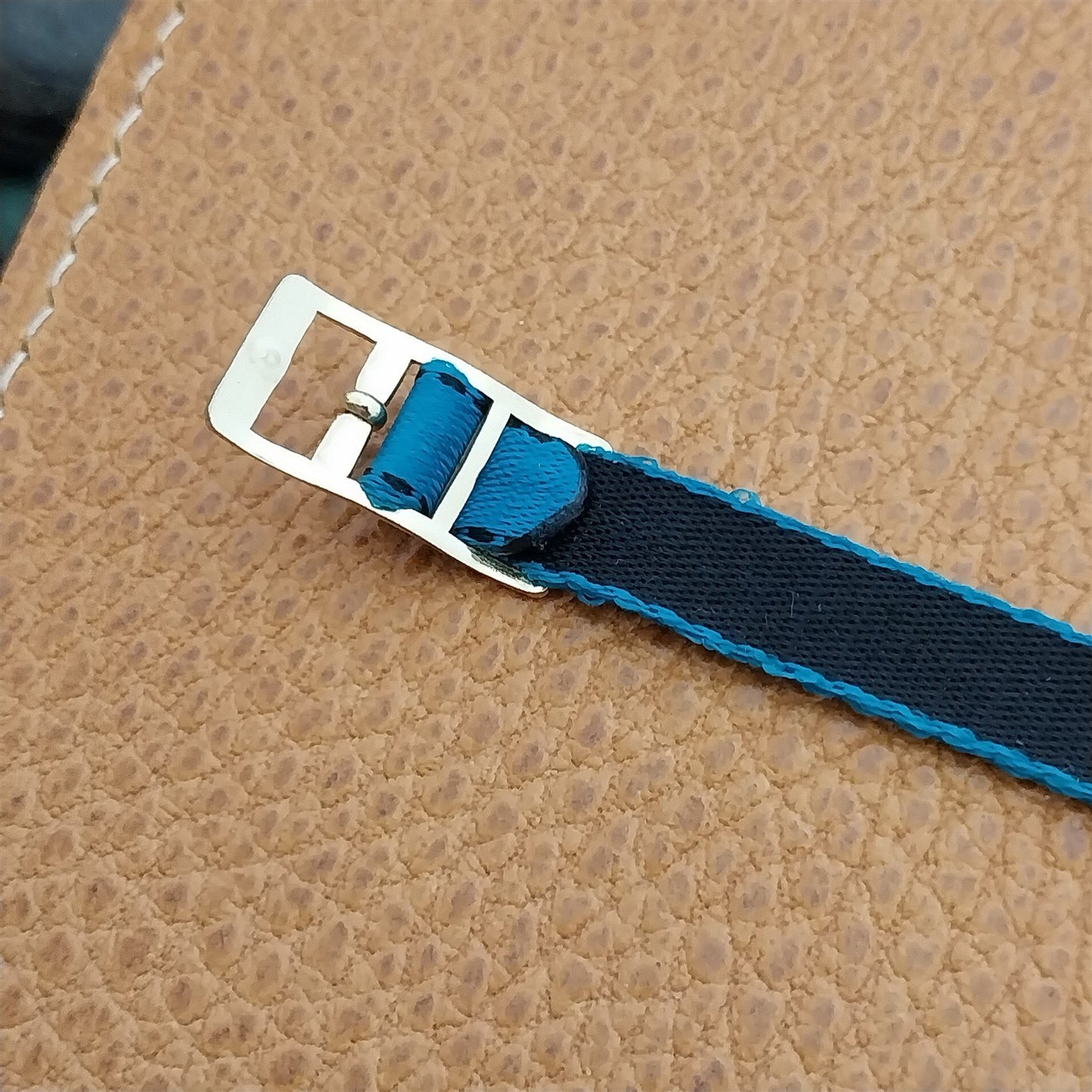 8mm Eulit Classic Perlon Ladies Teal Single Pass 1960s Vintage Watch Band