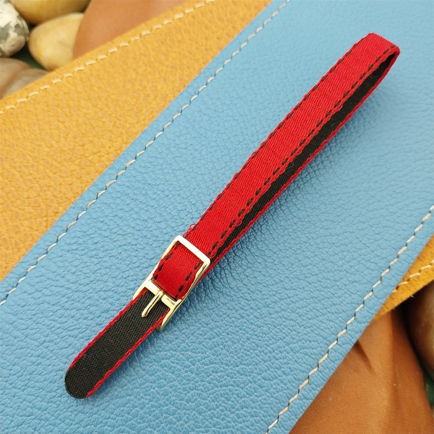 8mm Eulit Classic Perlon Ladies Red Single Pass 1960s Vintage Watch Band