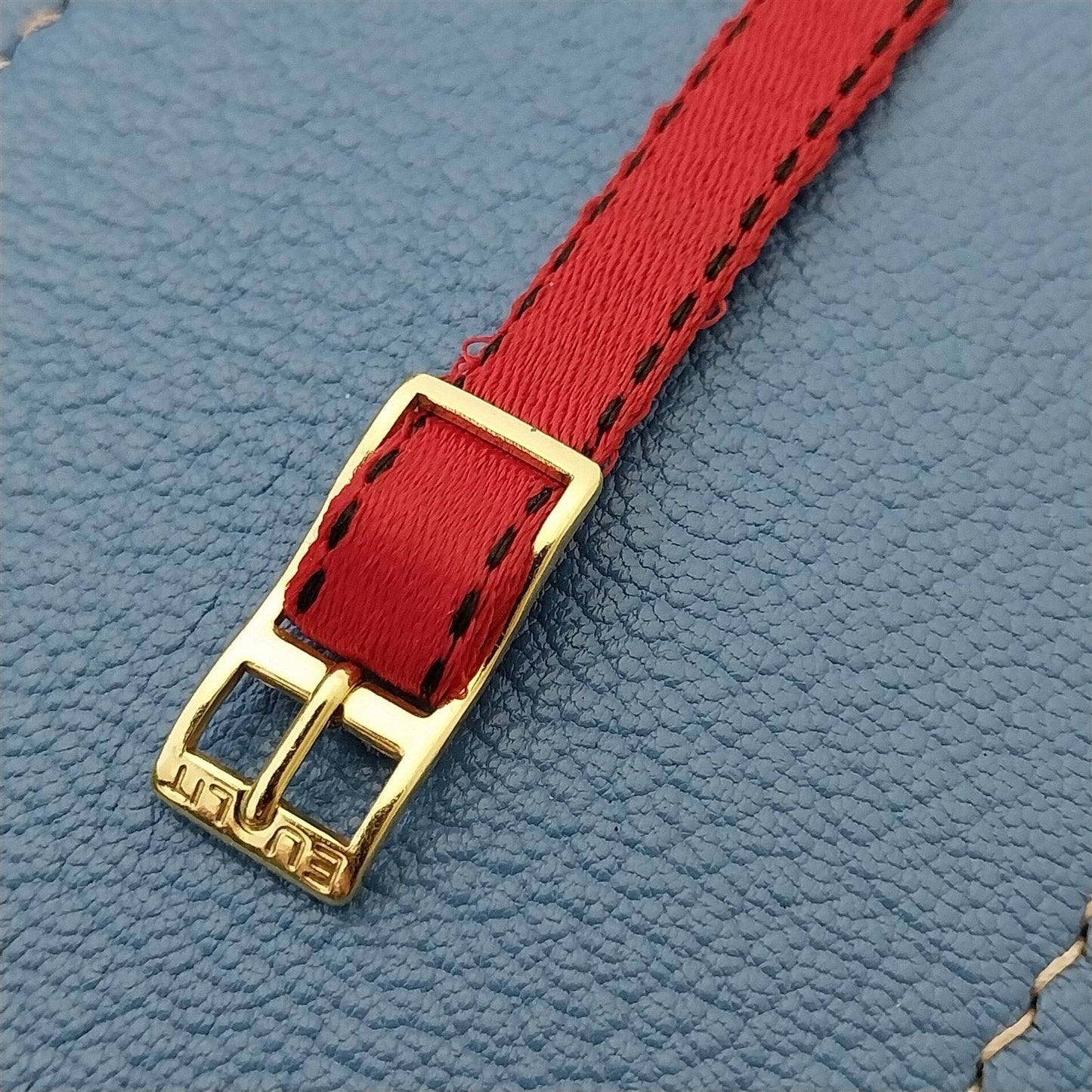 8mm Eulit Classic Perlon Ladies Red Single Pass 1960s Vintage Watch Band