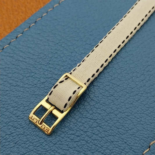 8mm Eulit Classic Perlon Ladies White Single Pass 1960s Vintage Watch Band