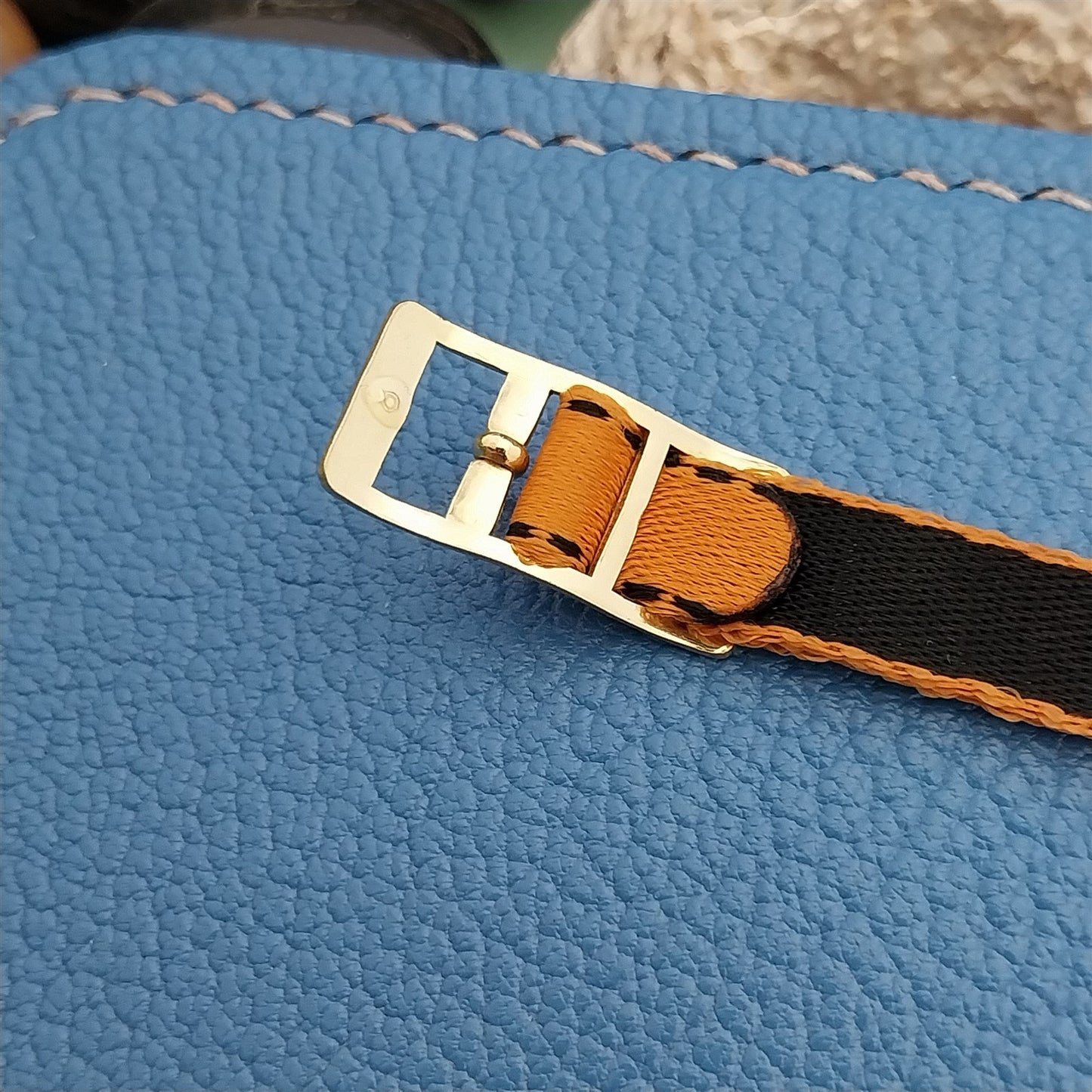 8mm Eulit Classic Perlon Ladies Orange Single Pass 1960s Vintage Watch Band