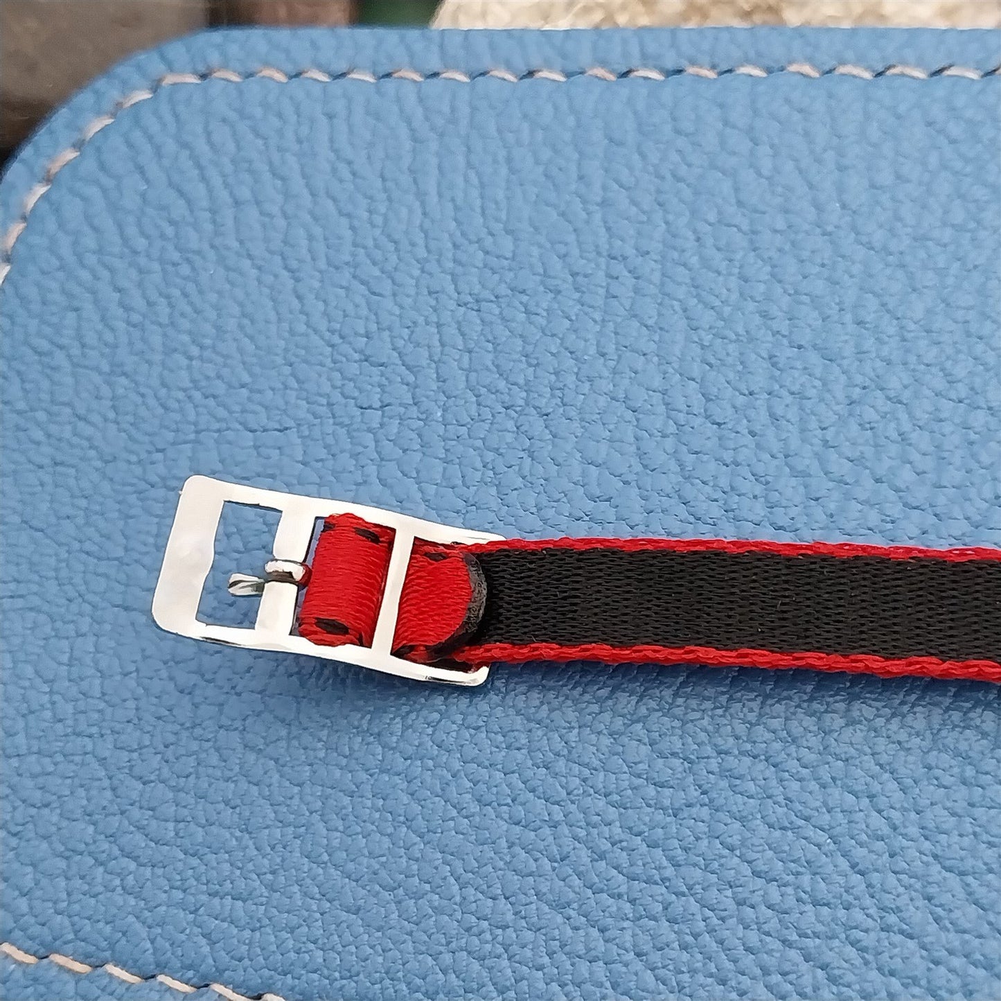 7.5mm Eulit Classic Perlon Ladies Red Single Pass 1960s Vintage Watch Band