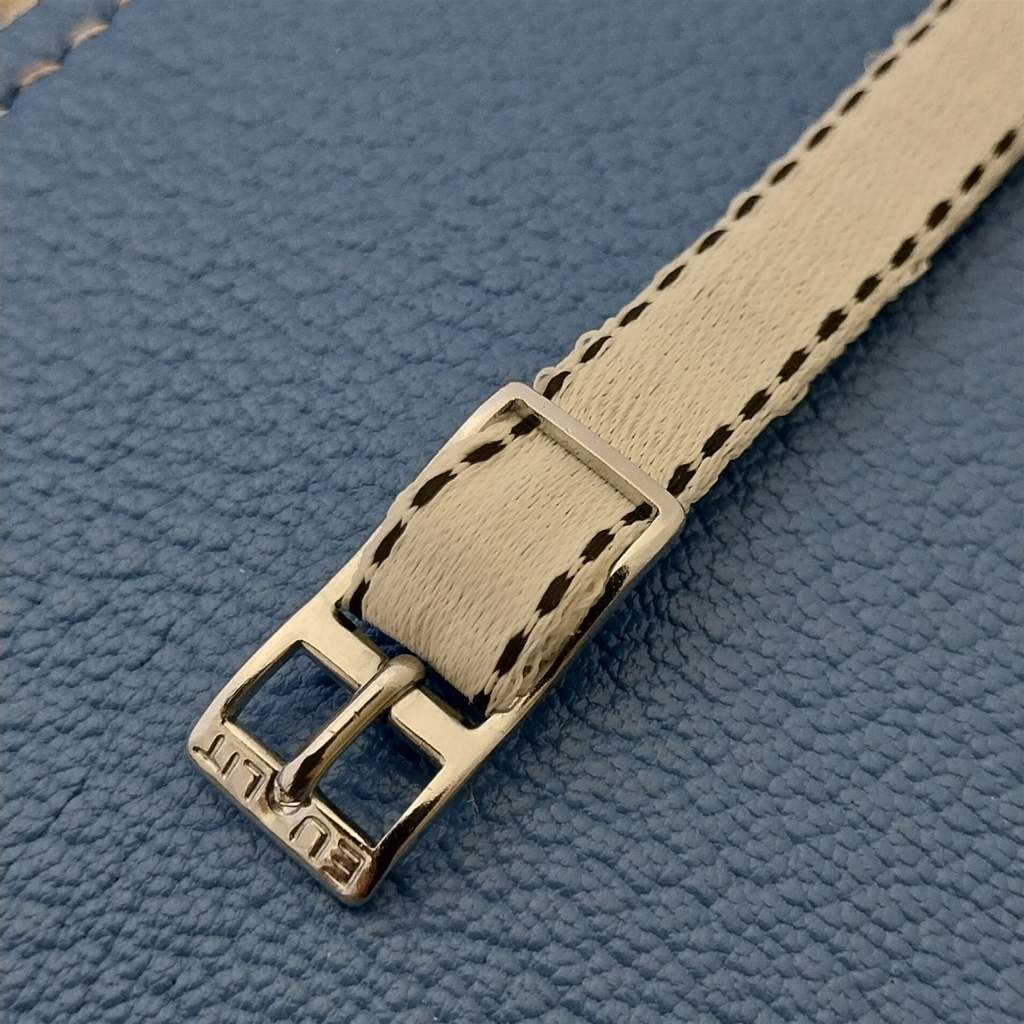 8mm Eulit Classic Perlon Ladies White Single Pass 1960s Vintage Watch Band