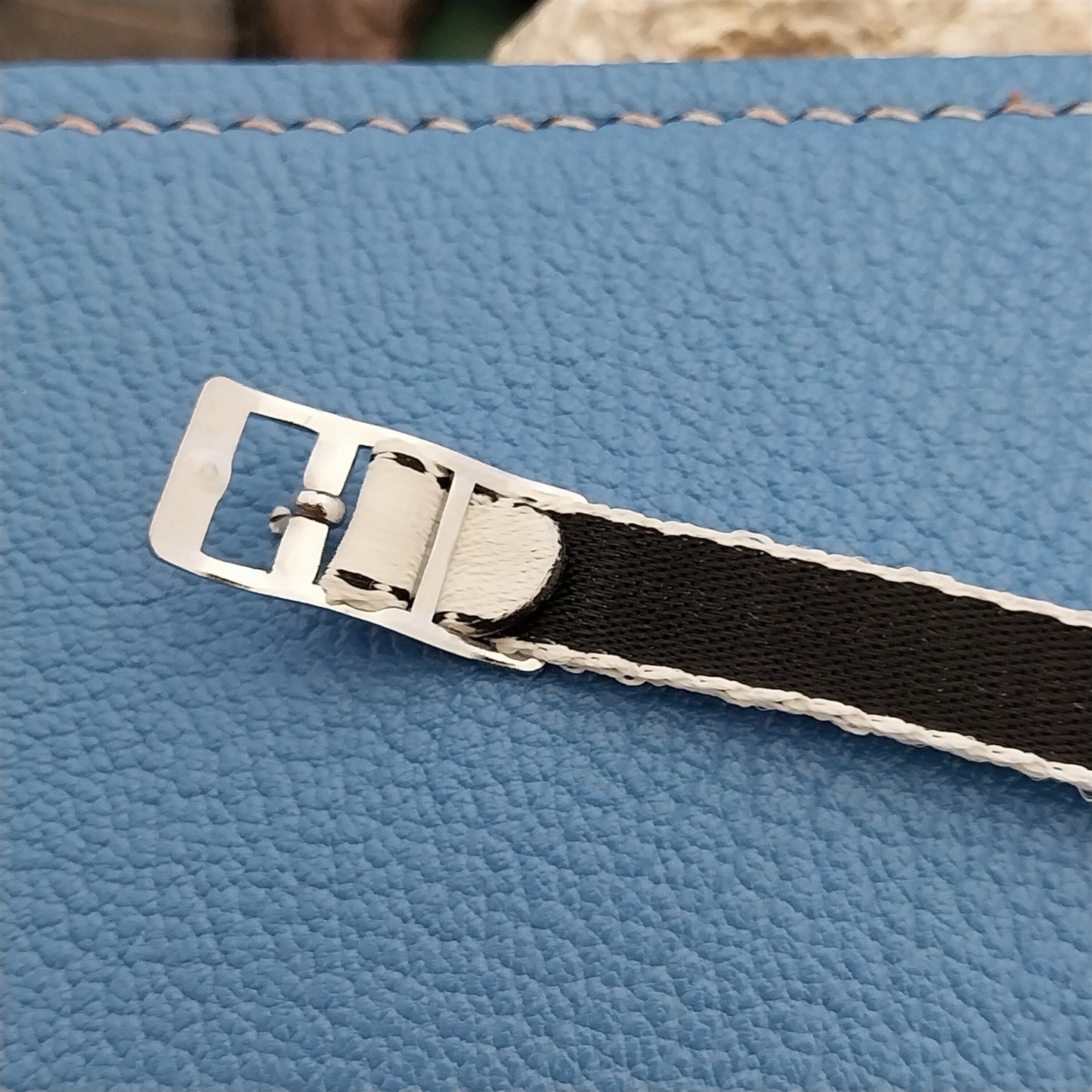 8mm Eulit Classic Perlon Ladies White Single Pass 1960s Vintage Watch Band