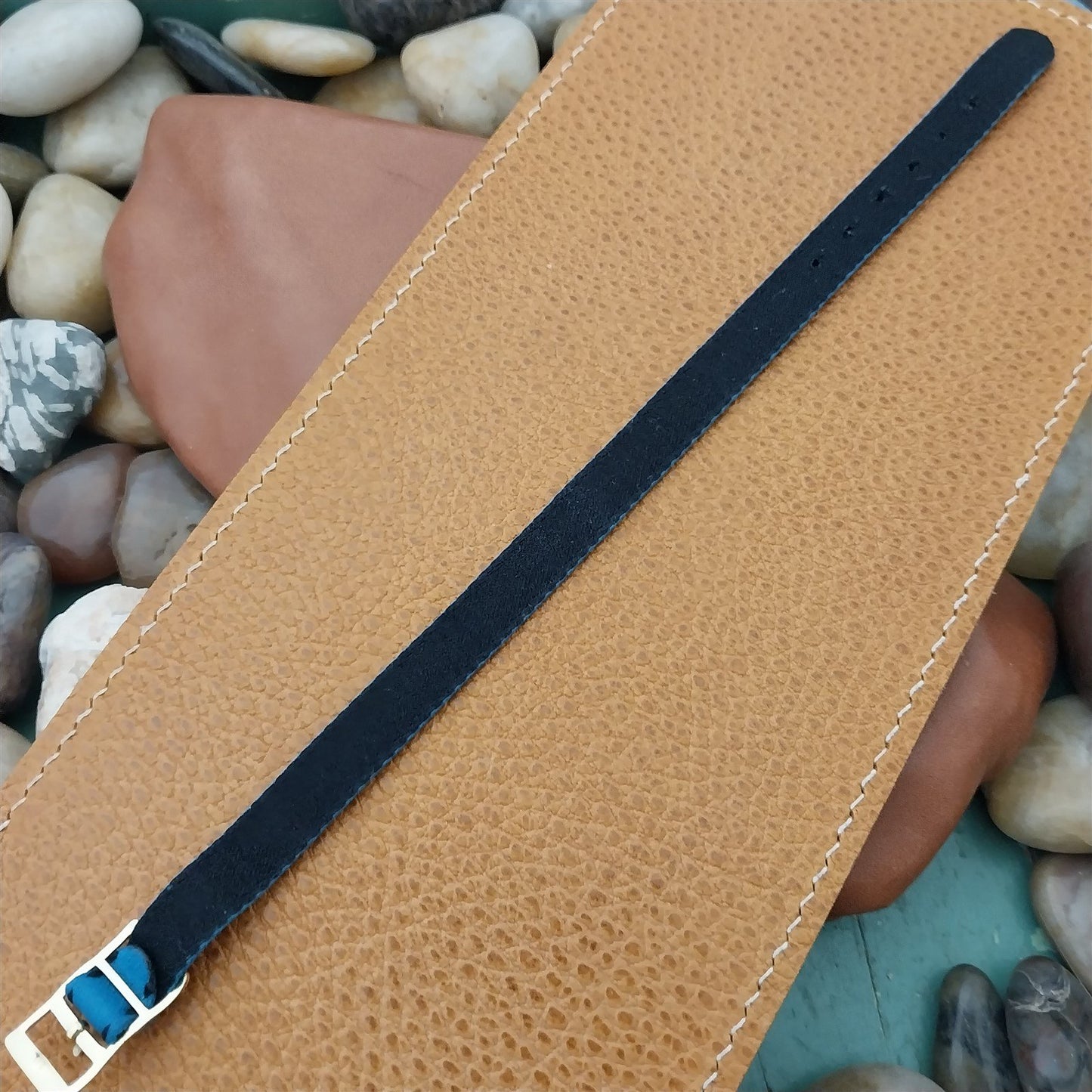 10mm Eulit Classic Perlon Ladies Aqua Single Pass 1960s Vintage Watch Band