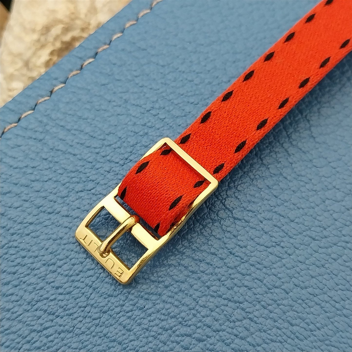 10mm Eulit Classic Perlon Ladies Red Single Pass 1960s Vintage Watch Band