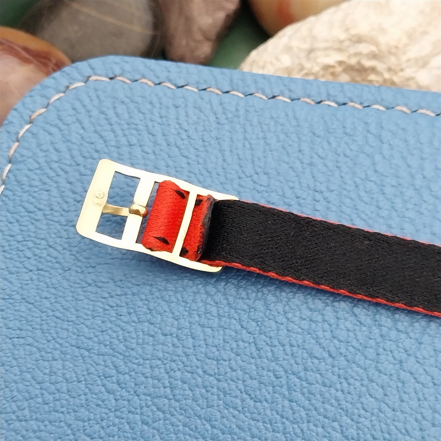 10mm Eulit Classic Perlon Ladies Red Single Pass 1960s Vintage Watch Band