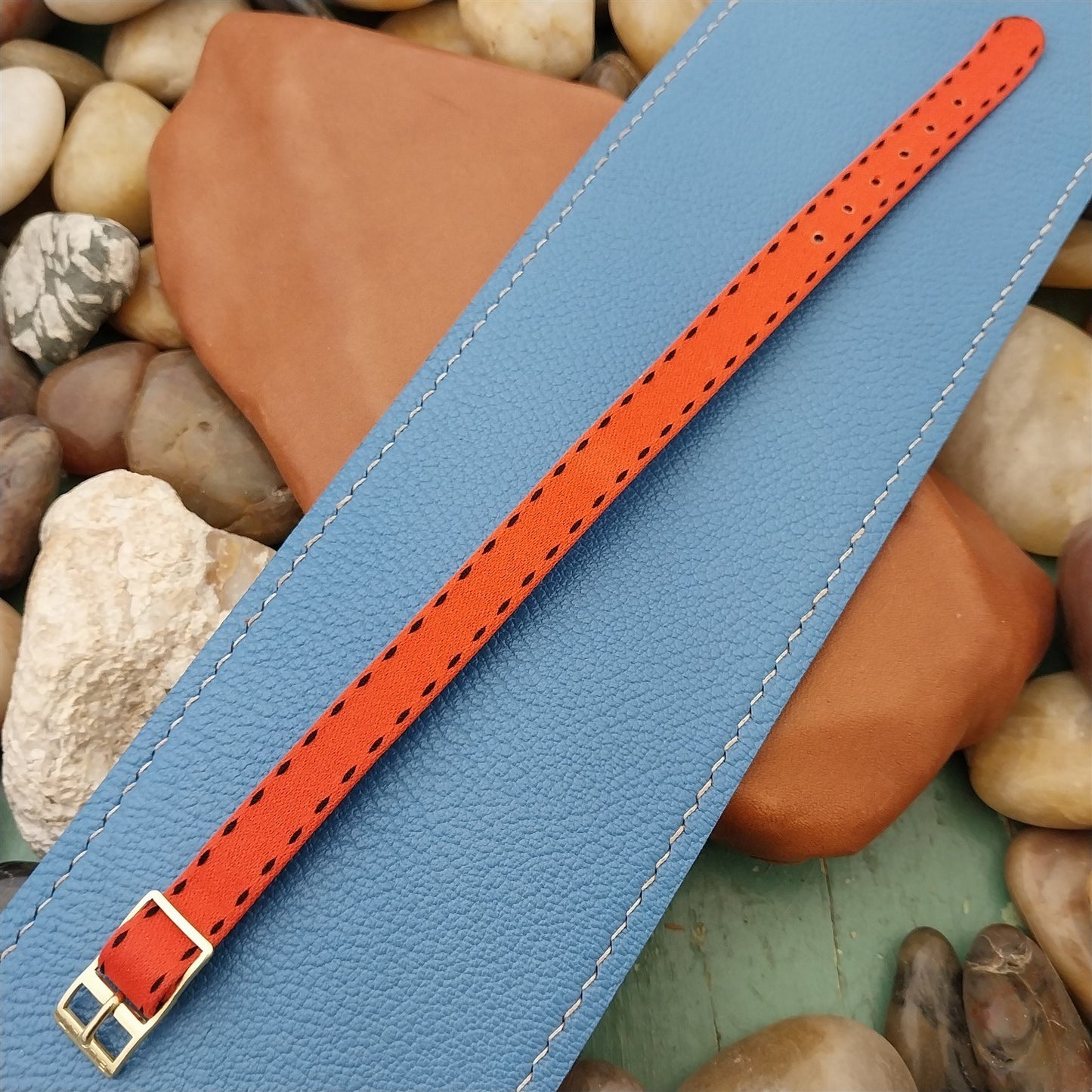 10mm Eulit Classic Perlon Ladies Red Single Pass 1960s Vintage Watch Band