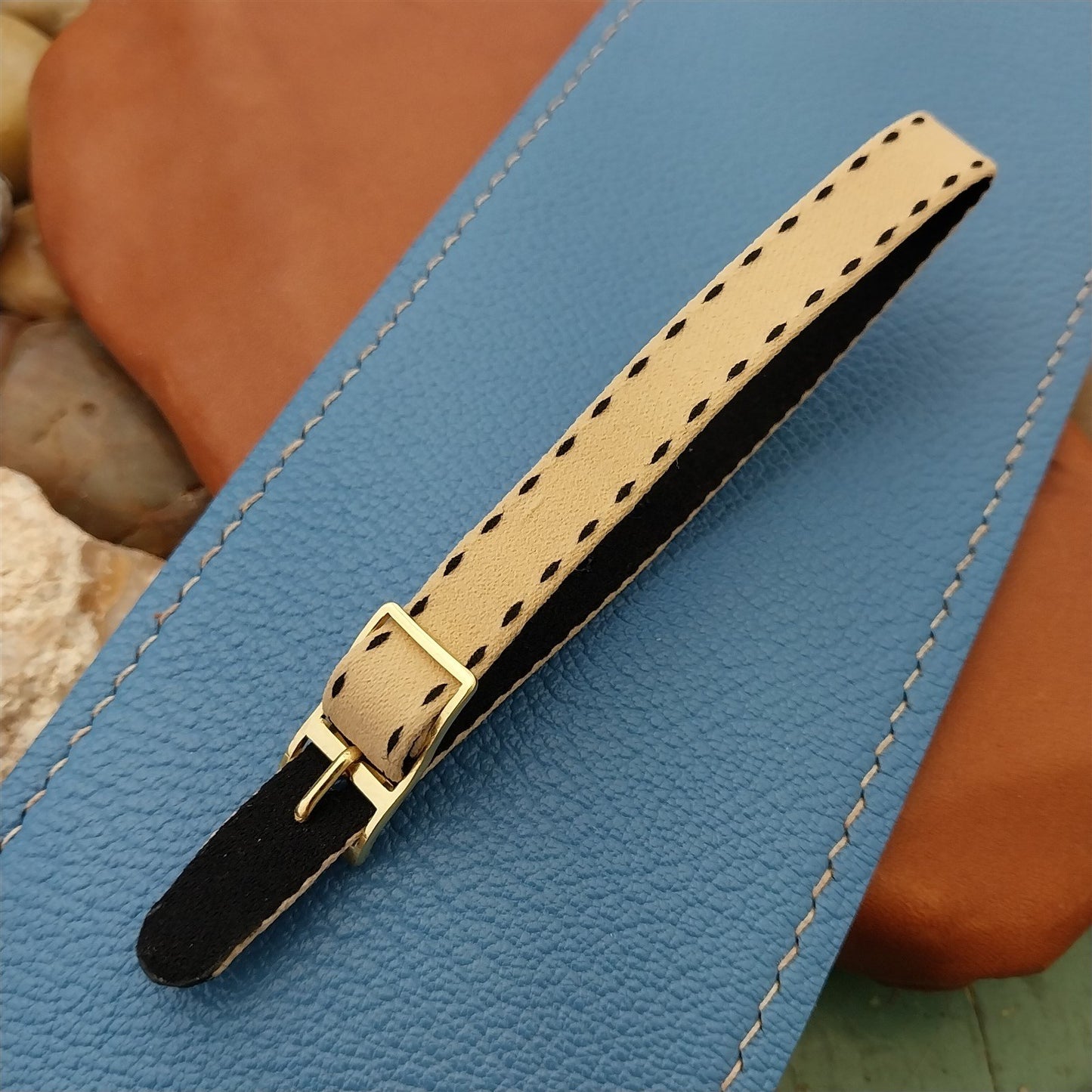 10mm Eulit Classic Perlon Ladies Tan Single Pass 1960s Vintage Watch Band