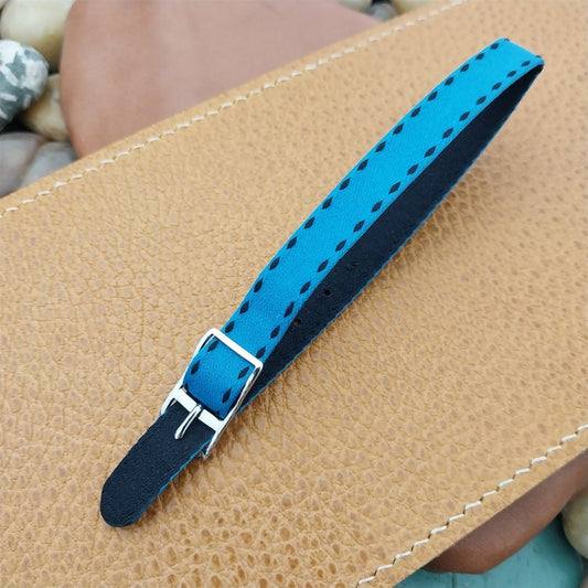 10mm Eulit Classic Perlon Ladies Aqua Single Pass 1960s Vintage Watch Band