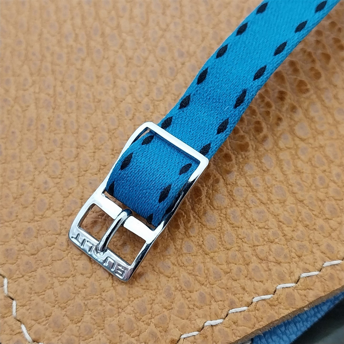 10mm Eulit Classic Perlon Ladies Aqua Single Pass 1960s Vintage Watch Band