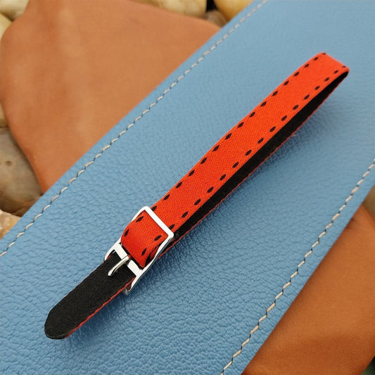 10mm Eulit Classic Perlon Ladies Red Single Pass 1960s Vintage Watch Band