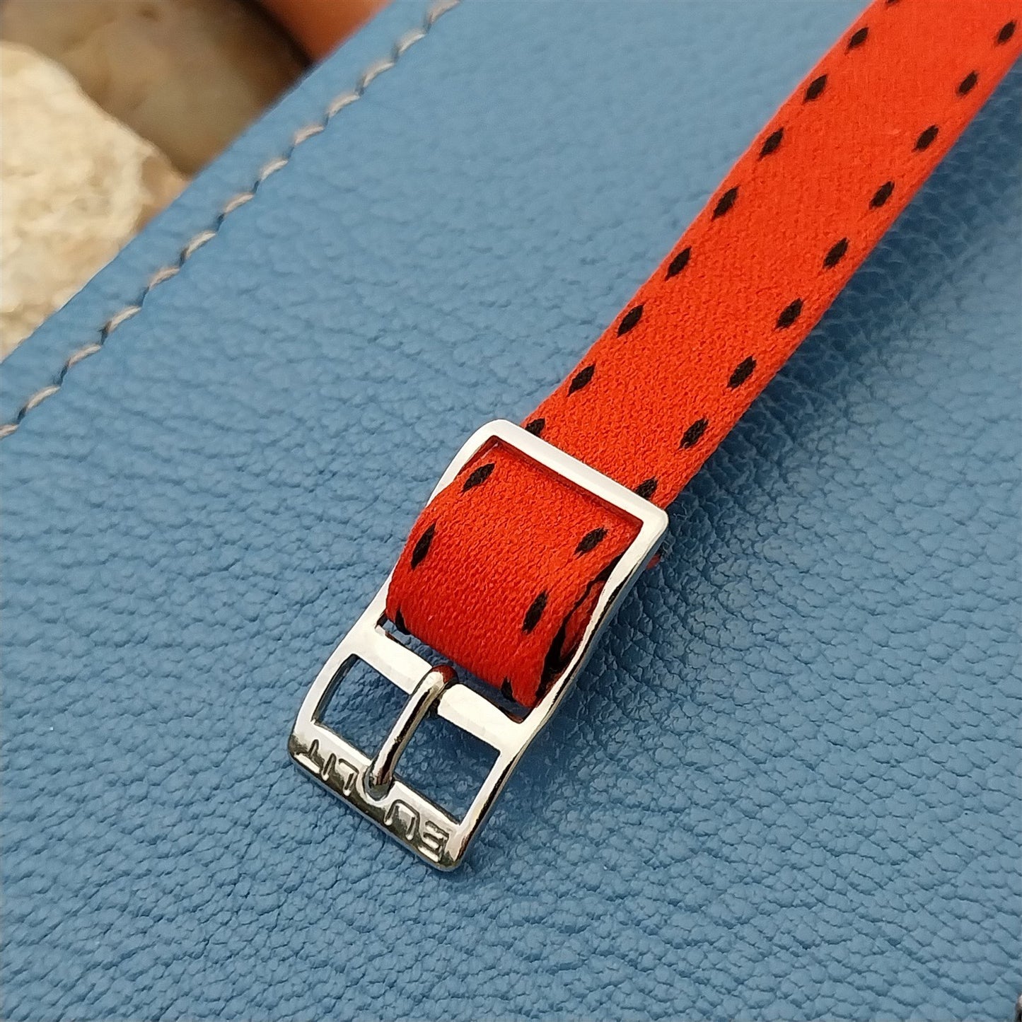 10mm Eulit Classic Perlon Ladies Red Single Pass 1960s Vintage Watch Band