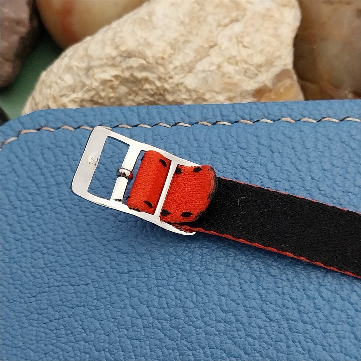 10mm Eulit Classic Perlon Ladies Red Single Pass 1960s Vintage Watch Band