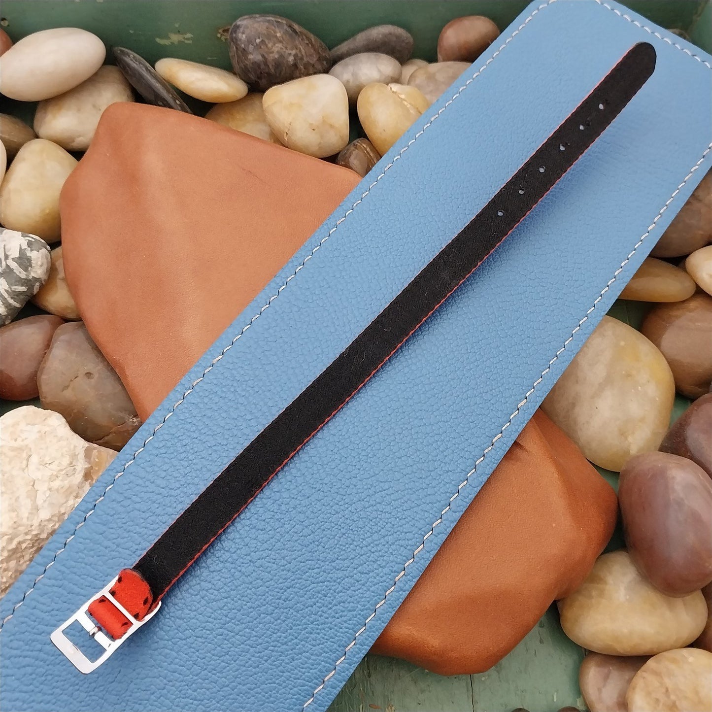 10mm Eulit Classic Perlon Ladies Red Single Pass 1960s Vintage Watch Band