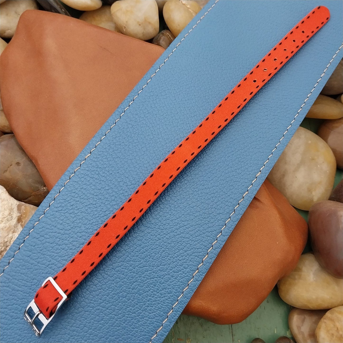 10mm Eulit Classic Perlon Ladies Red Single Pass 1960s Vintage Watch Band