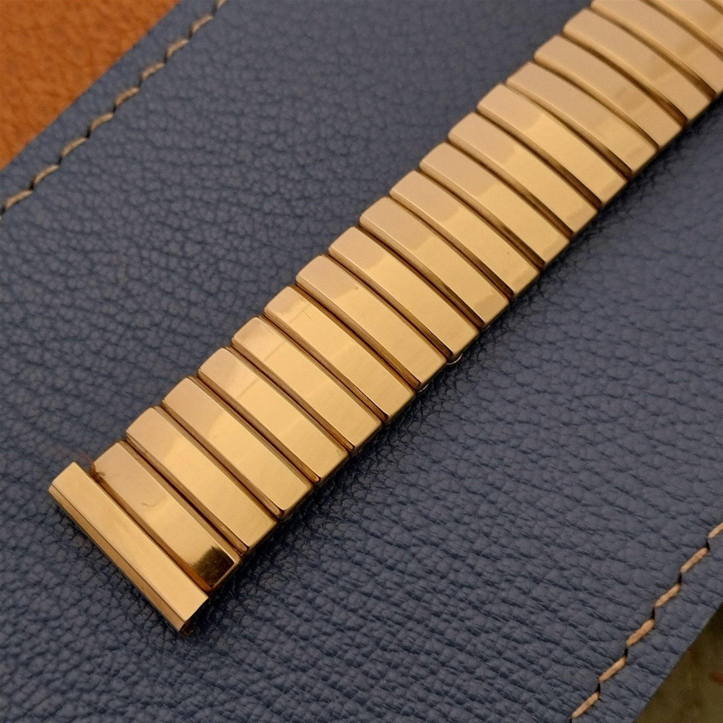 Vintage 17mm 16mm 10k Yellow Gold-Filled Classic Stretch Baldwin nos Watch Band