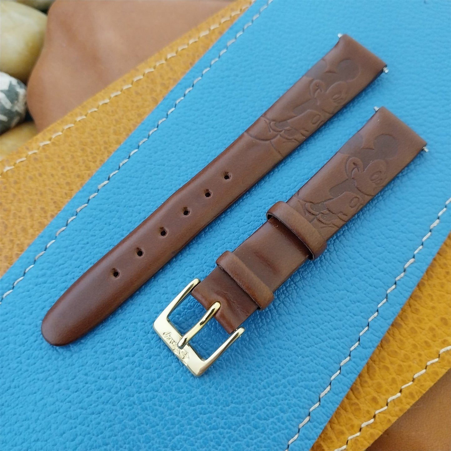 14mm Disney Mickey Mouse Brown Leather Unused Watch Strap