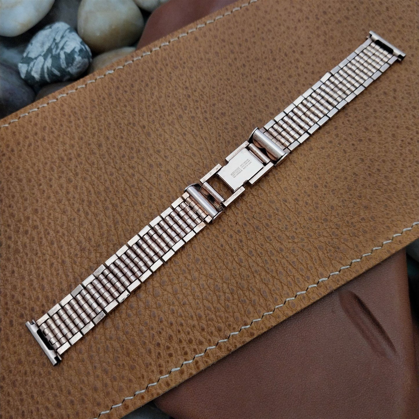 5/8" Rose Gold Filled Mesh Kreisler nos Unused 1940s Vintage Watch Band