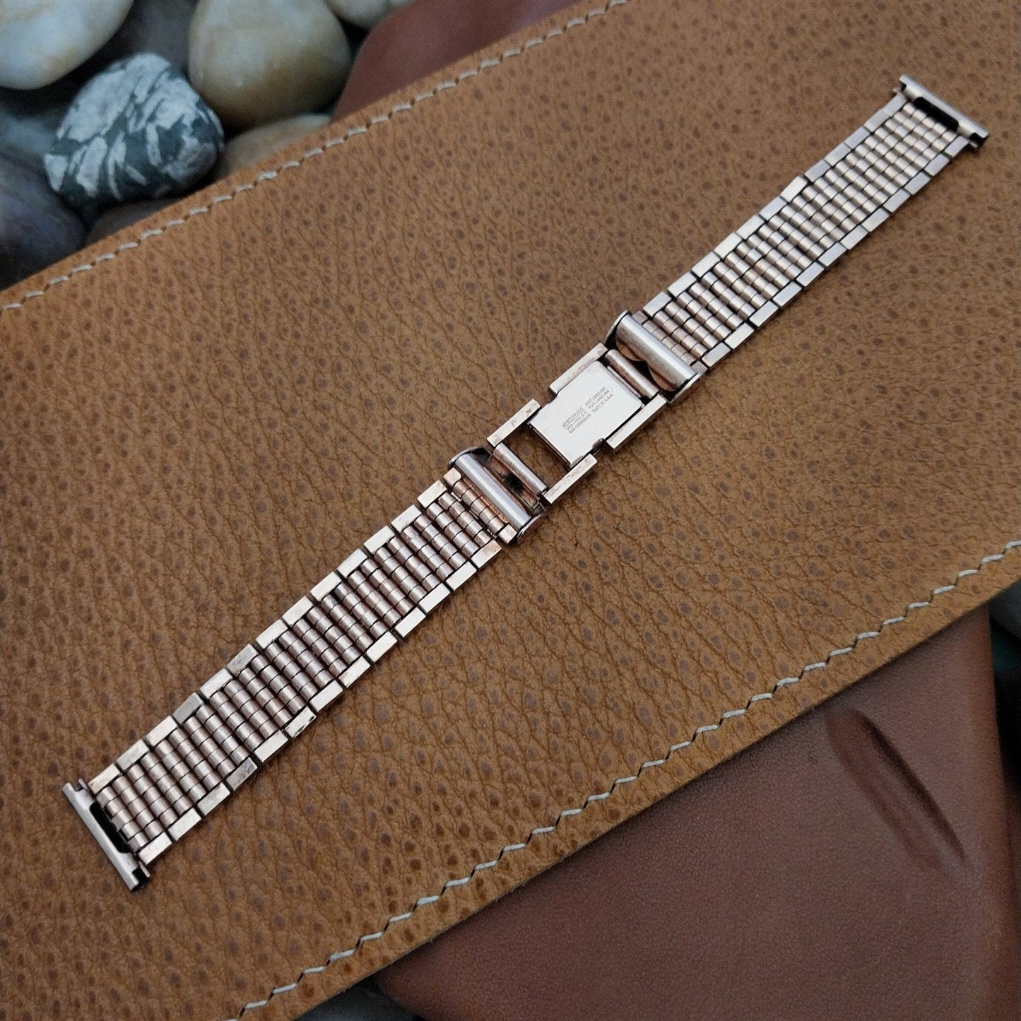 5/8" Rose Gold Filled Mesh Kreisler nos Unused 1940s Vintage Watch Band