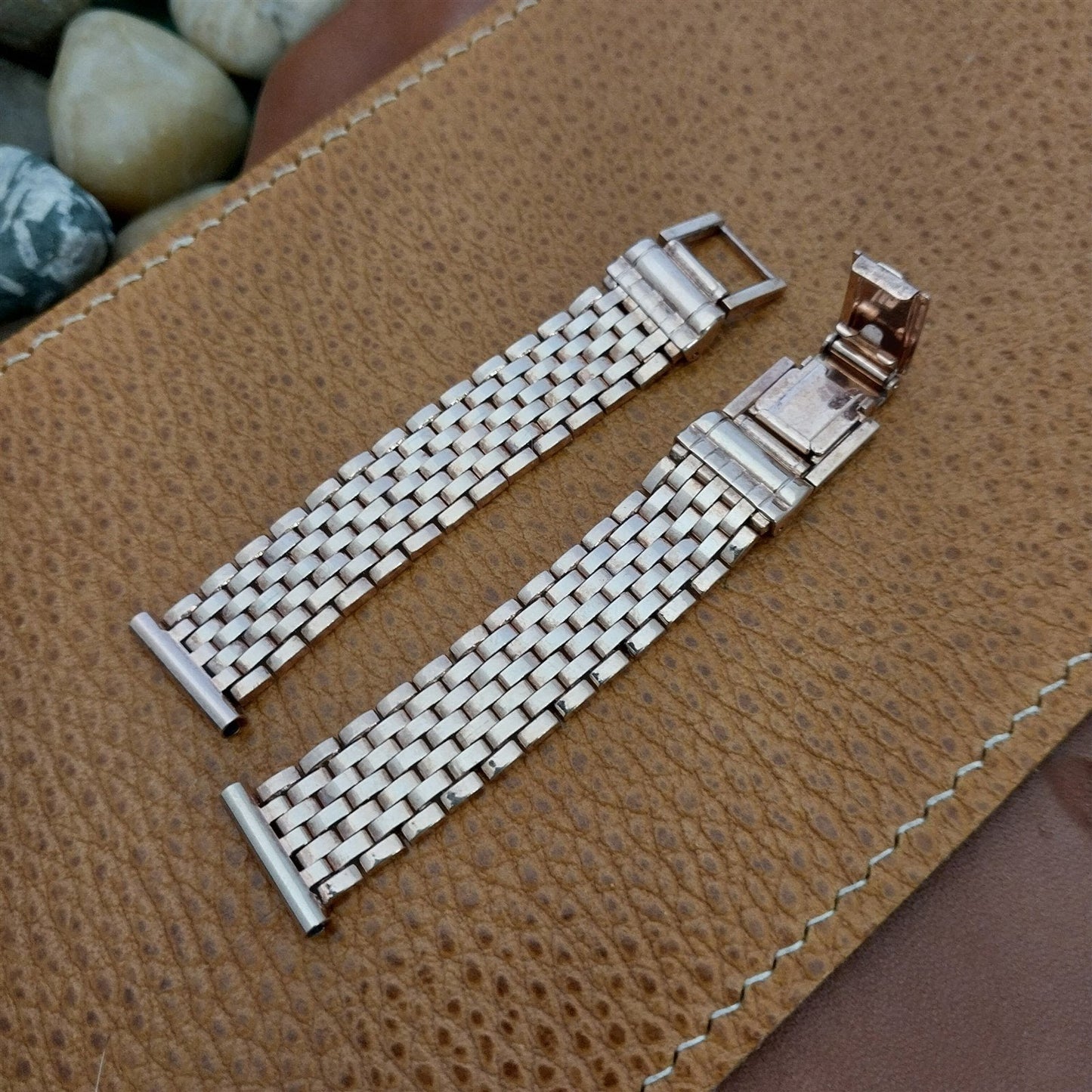 5/8" Rose Gold Filled Mesh Kreisler nos Unused 1940s Vintage Watch Band