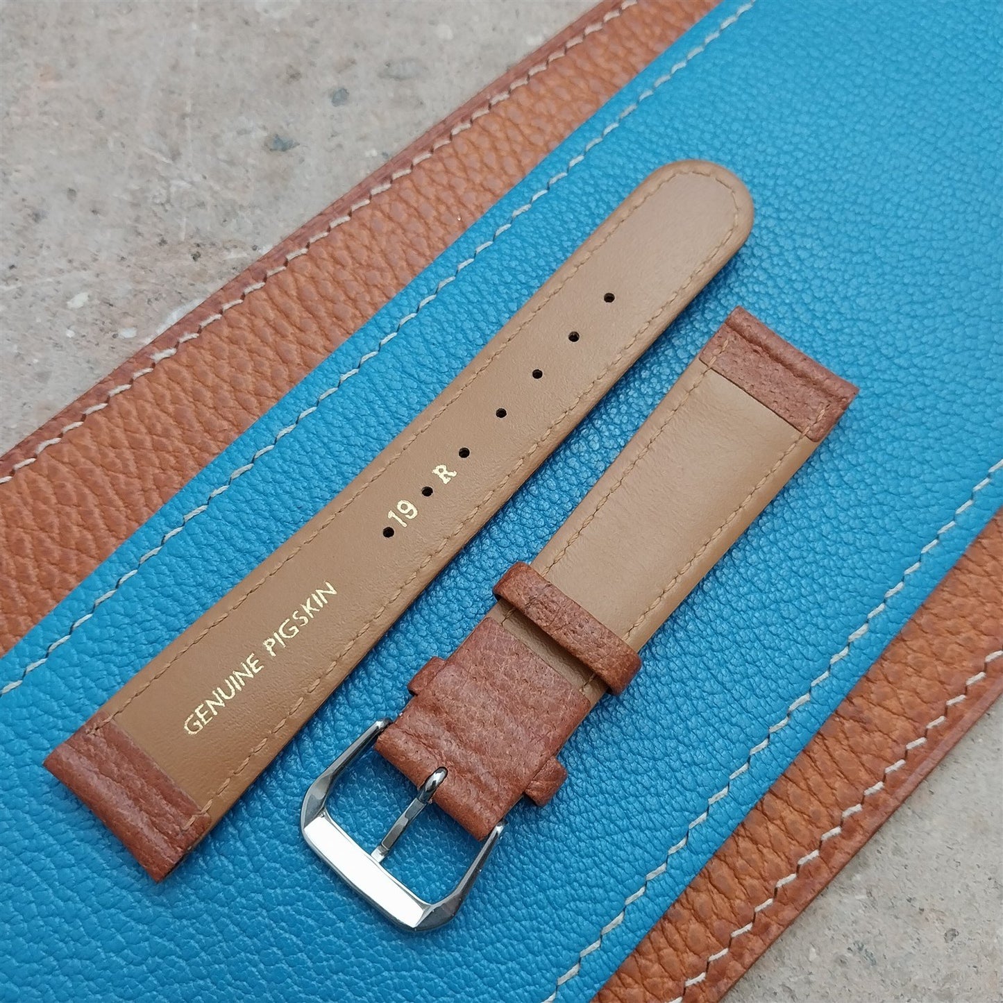19mm Hadley Roma Classic Tapered Pigskin 19/16 Unused Watch Strap