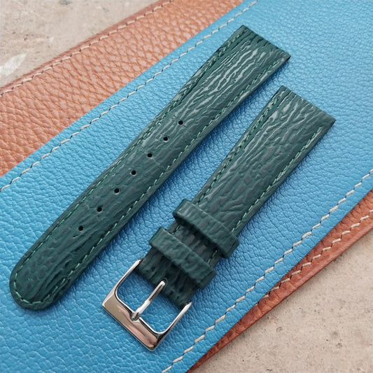 20mm Hadley Roma Tapered 20/16 Green Imitation Shark Unused Leather Watch Band