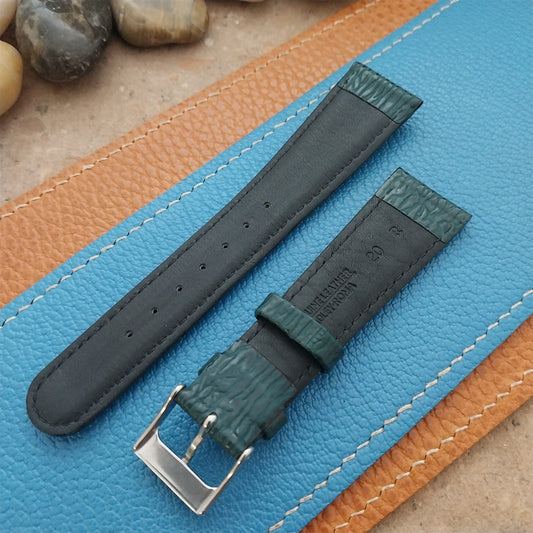 20mm Hadley Roma Tapered 20/16 Green Imitation Shark Unused Leather Watch Band