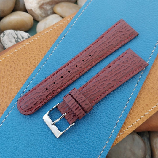 20mm Hadley Roma Tapered 20/16 Red Imitation Shark Unused Leather Watch Band