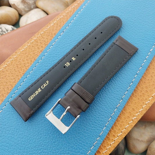 19mm Hadley Roma Brown Padded Calfskin Classic Tapered 19/16mm Unused Watch Band