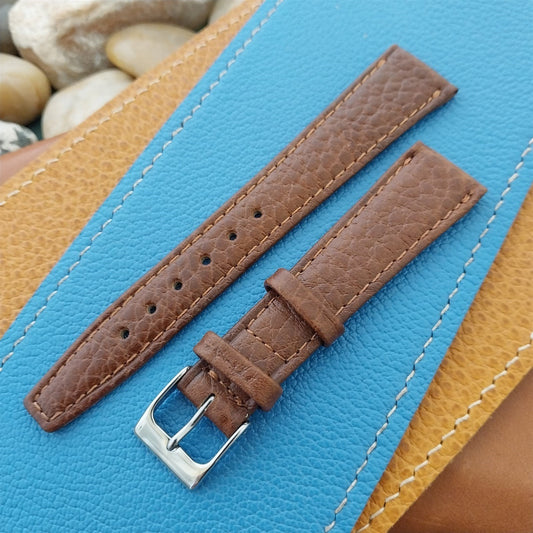 19mm Hadley Roma Brown Leather Classic Tapered 19/14 Vintage Watch Band