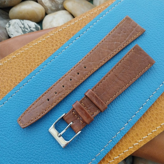 19mm Hadley Roma Brown Leather Classic Tapered 19/14 Vintage Watch Band