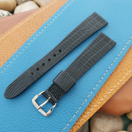 17mm Caravelle Bulova Black Leather Unused Classic 1970s Vintage Watch Band