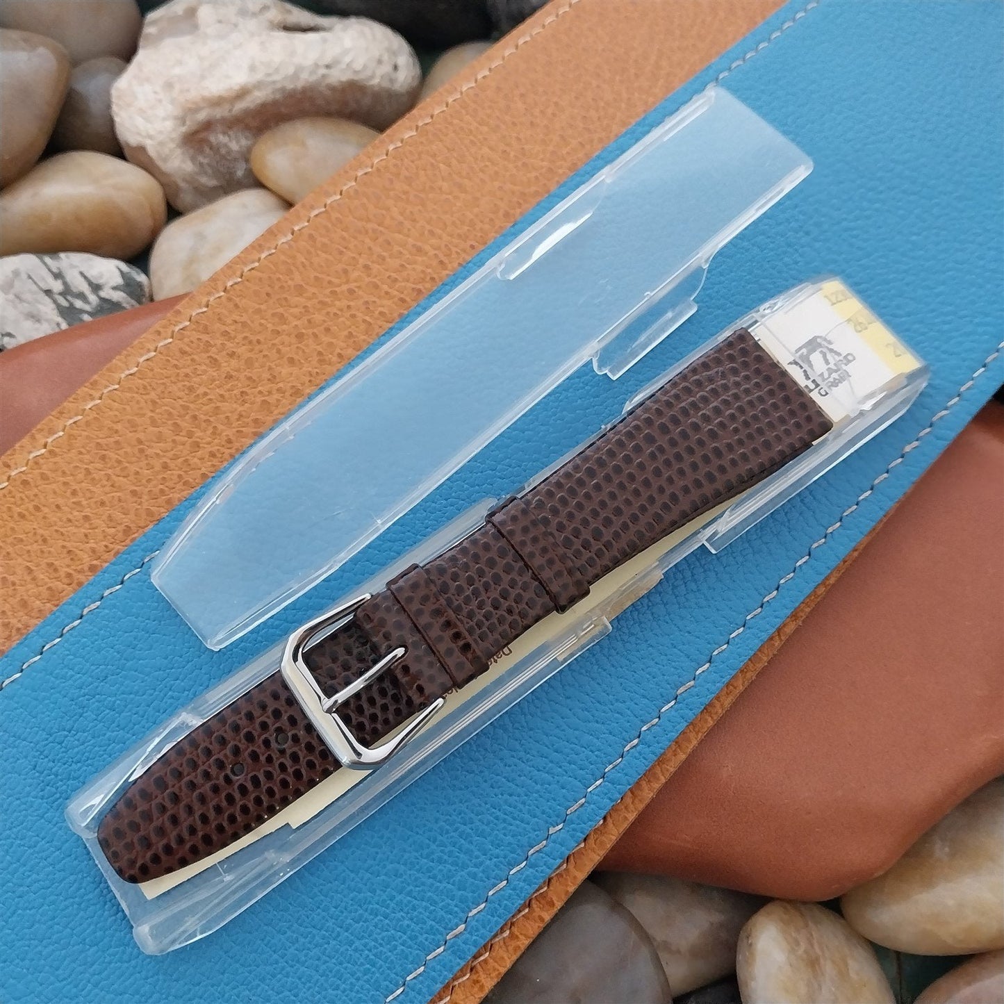 20mm Hirsch Classic Tapered Brown Lizard Grain Leather 20/16 Unused Watch Band