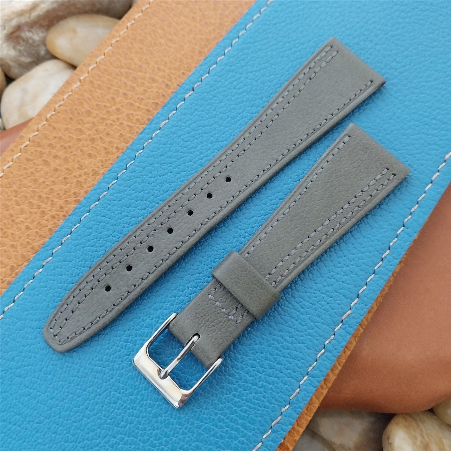 20mm Hirsch Classic Tapered Gray Leather 20/14 Unused Watch Band