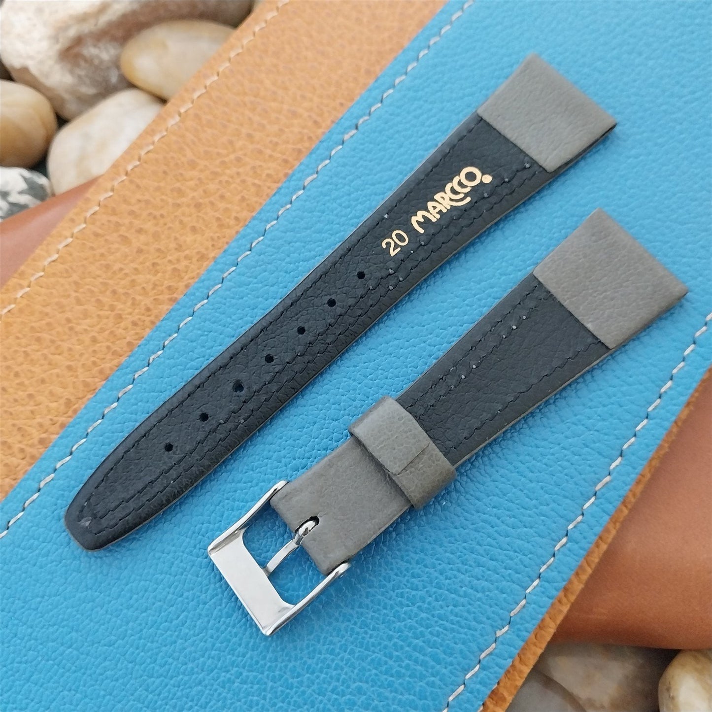 20mm Hirsch Classic Tapered Gray Leather 20/14 Unused Watch Band