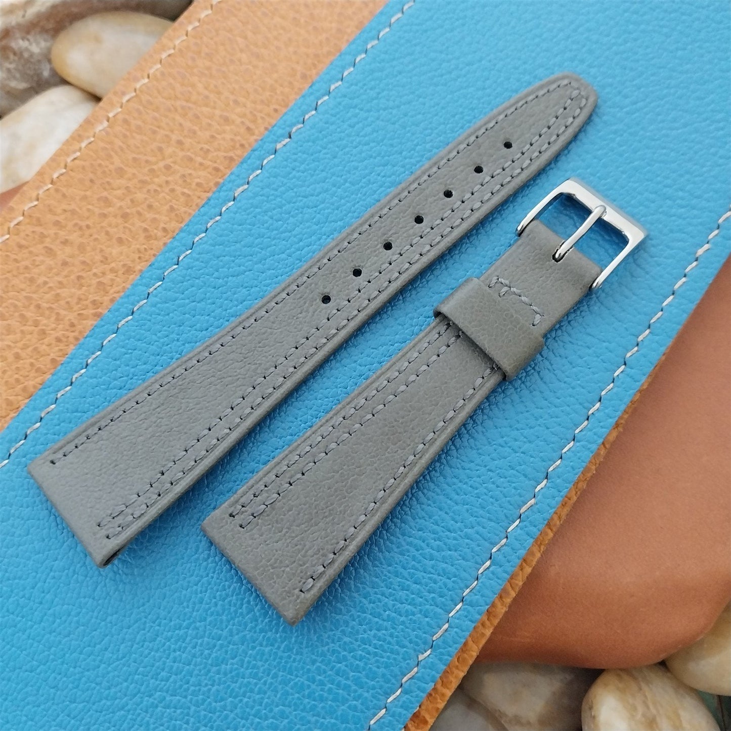 20mm Hirsch Classic Tapered Gray Leather 20/14 Unused Watch Band